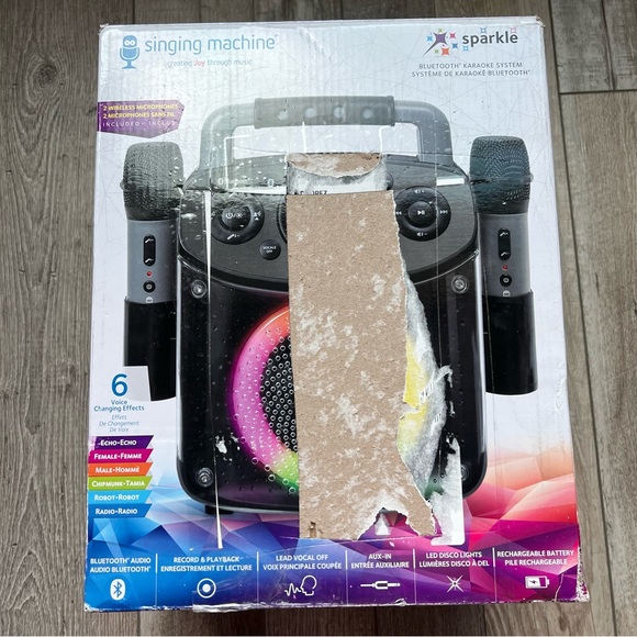 NIB The Singing Machine Mini Sparkle Karaoke Machine- Black - Picture 3 of 11
